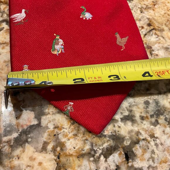 DANIEL CREMIEUX SIGNATURE Handmade Silk Repp Tie 12 Days of Christmas USA * - Picture 5 of 6